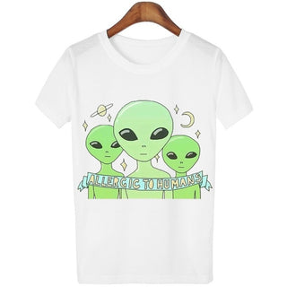 Allergic To Human Alien T-shirt