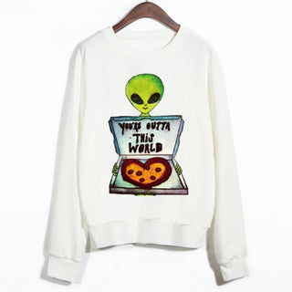 Alien With Pizza Sweatshirt