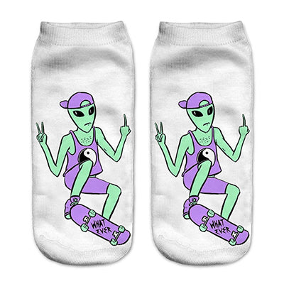 Alien Skateboard Low Cut Socks