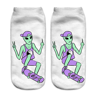 Alien Skateboard Low Cut Socks