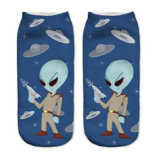 Alien Gun Low Cut Socks