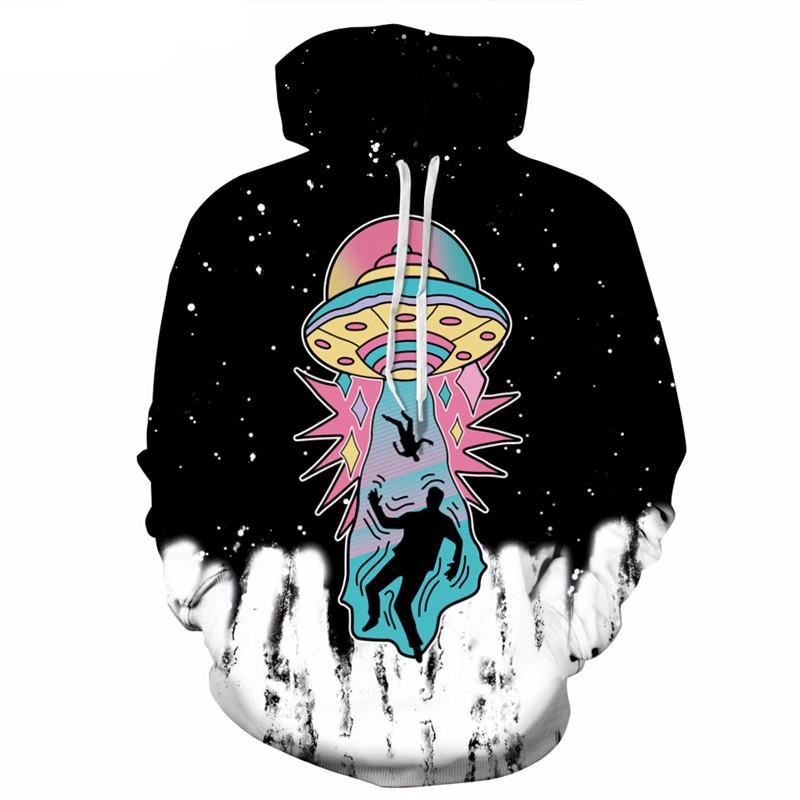 Tracksuit Hoodies Cartoon Alien Spaceship