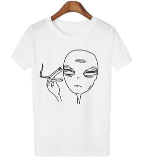 New Casual Alien Smoking T-shirt