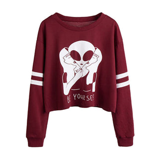 Be Yourself Alien Cartoon Sweatshirts