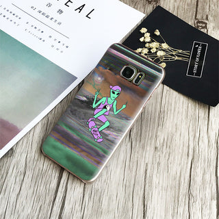 Skate Boarding Alien Phone Case